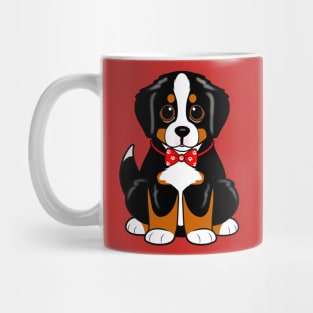 Cute Bernese Mountain Dog Puppy in a Bowtie Mug